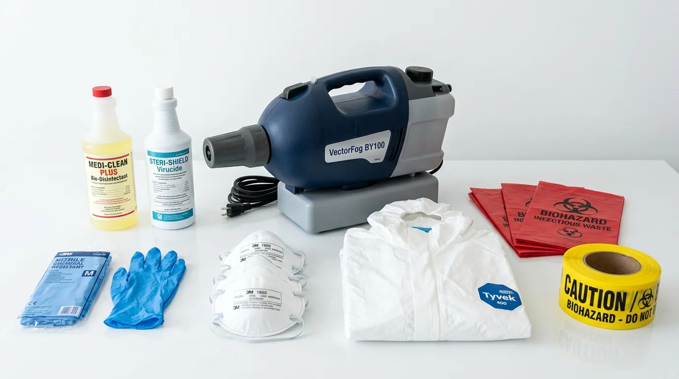 Professional biohazard remediation crew working in Wendell